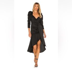 For Love and Lemons Charlie Black Wrap Dress